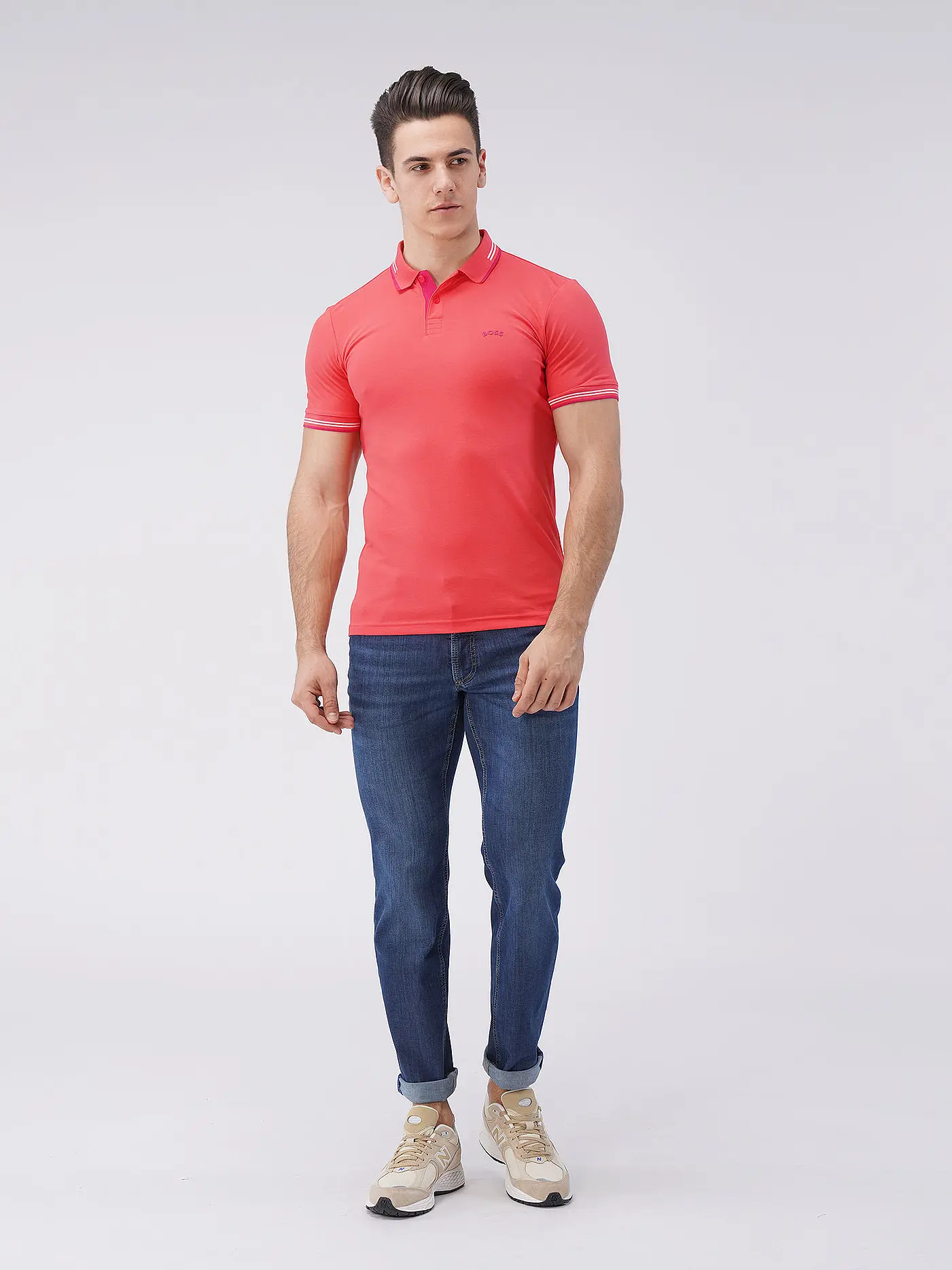 BOSS | Poloshirt Slim Fit Paul Curved | rosa